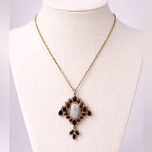 Ruby and stone statement necklace